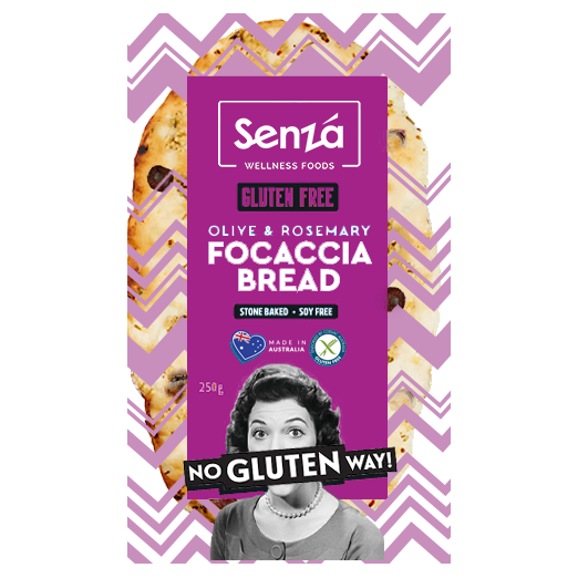 gluten free focaccia rosemary by senza