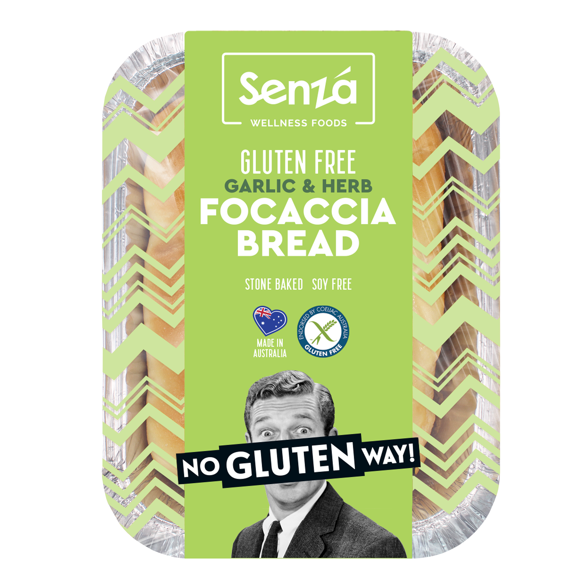 gluten free focaccia garlic and herb by senza