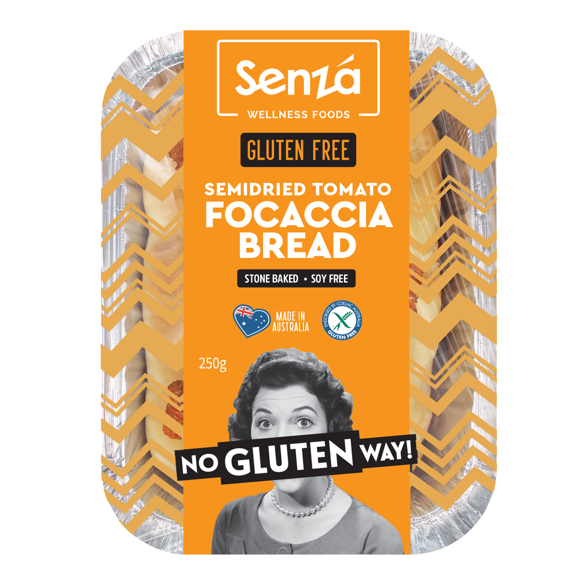 gluten free focaccia semidried tomato by senza